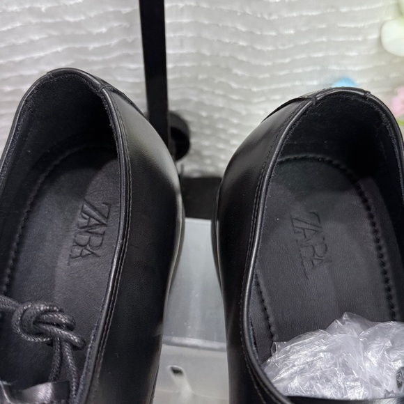 (H5) Zara Men\'s Pointed Toe Black Oxford Dress Shoes,Sz 45/12 US main image 6